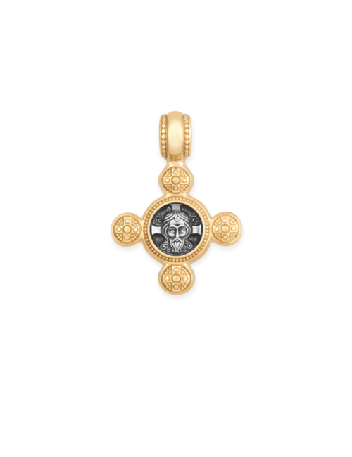 Orthodox Cross Pendant SPAS MIRACULOUS. GUARDIAN ANGEL