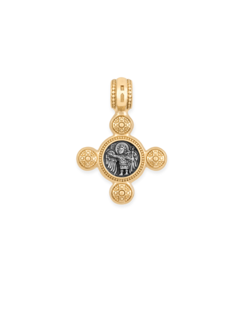 Orthodox Cross Pendant SPAS MIRACULOUS. GUARDIAN ANGEL