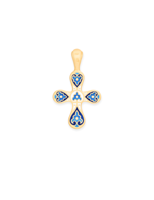 Christian Orthodox Enamel Cross Necklace GOLGOTHA. THE TREE OF LIFE