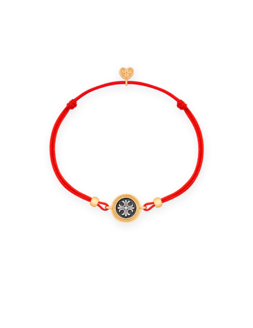 Red String Bracelet CLOVER in 925 Sterling Silver & 24K Gold Filled