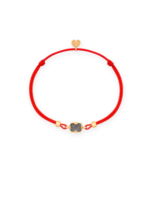 Red String Bracelet with Prayer LET GOD ARISE in 925 Sterling Silver & 24K Gold Filled