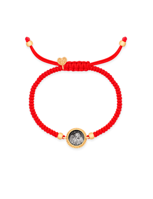 Red String Bracelet HOLY TRINITY. Guardian ANGEL/ 925 Sterling Silver & 24K Gold Plated